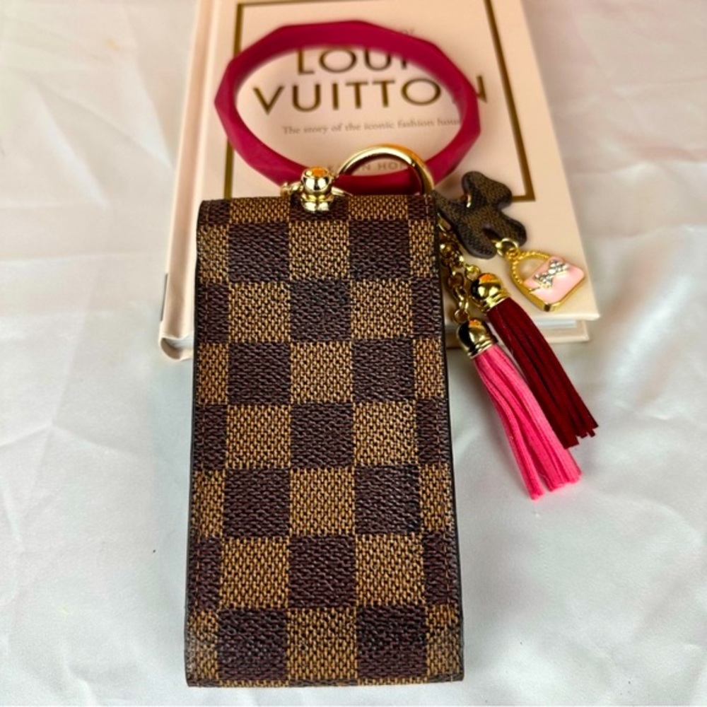 Louis Vuitton Damier Ebene mini pouch wristlet with charms - Picture 2 of 10
